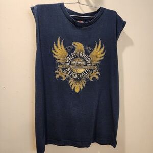 Harley Davison Vintage Men's Graphic Sleevesless T-shirt size L